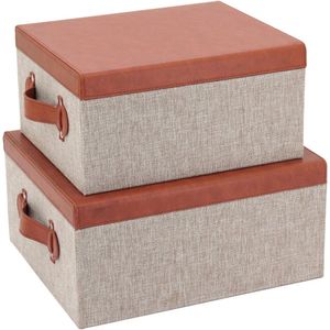 lolytte caixa organizadora sintético marrom 2pç