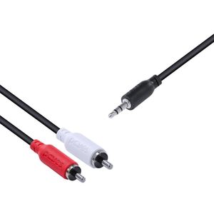 Cabo De Audio 2 Rca Macho Para P2 3.5Mm Macho 28Awg Puro Cob
