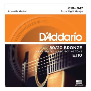 Encordoamento Para Violao Aco Ej10-B 80/20 Bronze