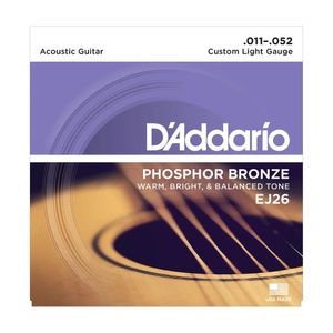 Encordoamento Para Violao Aco Ej26 Custom Ligth Bronze