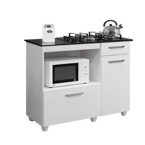 Balcão Cooktop 4 Bocas Violeta Kaiki Móveis Cor: Branco