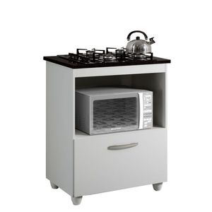 Balcão Cooktop 4 Bocas Salvia Kaiki Móveis Branco