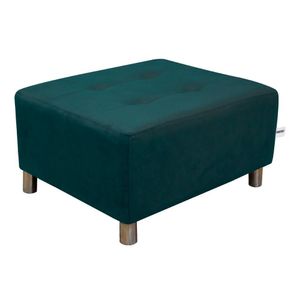 Puff Para Sala Quadrado Decorativo Com Pés Com Alumínio Nero Matrix - Tecido Maserati Azul