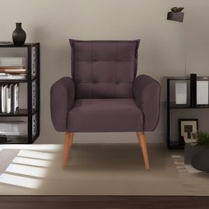 Poltrona Decorativa Para Sala De Estar Quarto E Escritorio Dakota Veludo Matrix - Rosê Rosê