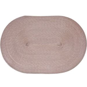 Americano Requinte Liso Para Mesa Oval 30x45cm Taupe