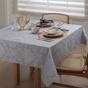 Toalha De Mesa Damask 12 Lugares 160x320 Ligamento Cetim Cinza