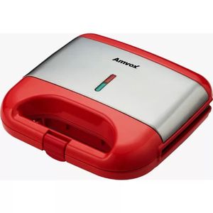 Sanduicheira E Grill Antiaderente Ams 500 220v Amvox Vermelho/inox Vermelho/prata