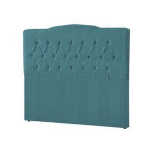 Cabeceira Cama Box Casal Queen King Estofada Capitonê Camburiu 195Cm Veludo Azul - Cor: Preto
