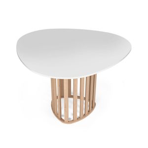 Mesa De Jantar Orgânica 4 Lugares 120x118cm Branco/jade - Straub Web