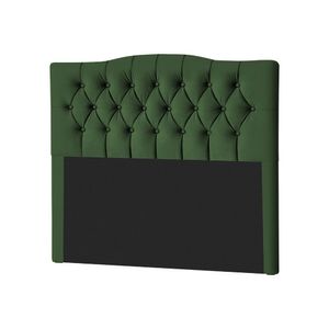 Cabeceira Casal Estofada Box Para Colchão 138X188Cm Capitonê Lari 140Cm Veludo Verde - Cor: Preto