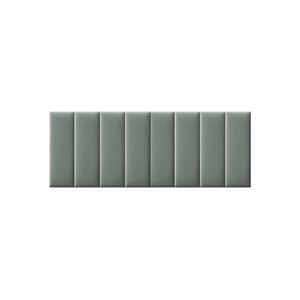 Cabeceira Cama Casal Queen Estofada Modulada Rony 160Cm Veludo Cinza - Cor: Preto