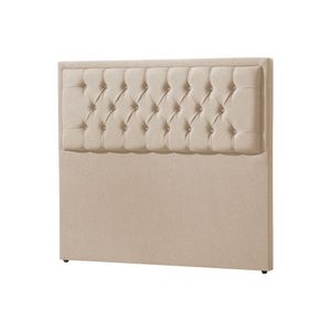 Cabeceira Cama Box Casal Estofada Capitonê Veneza 140Cm Linho Bege - Cor: Preto