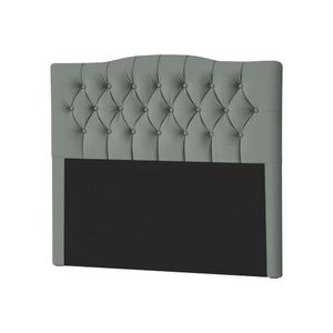 Cabeceira King Casal Estofada Capitonê Lari 195Cm Veludo Cinza - Cor: Preto