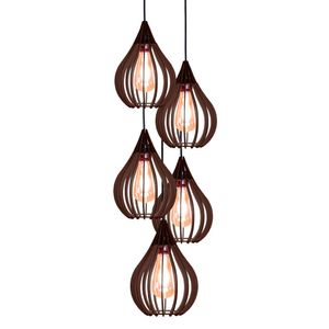 Luminária Teto Lustre Pendente Balcão Cozinha Sala 5 Chile Cor:chocolate