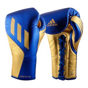 Luva de Boxe Speed Tilt 750 Em Couro Azul 10 Oz
