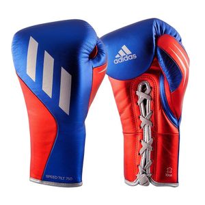 Luva de Boxe Speed Tilt 750 Em Couro Azul 10 Oz