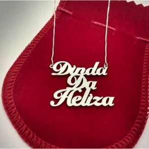 Gargantilha Manuscrito Duplo Em Prata