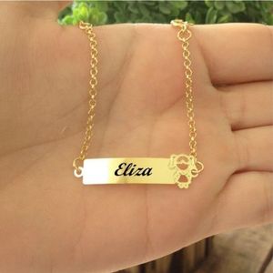 Pulseira Chapinha Infantil Menina Elo Português Banho De Ouro F 5.8