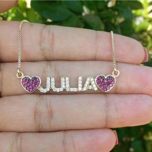 Gargantilha Nome Personalizado Letra De Forma Cravejado Banhada
