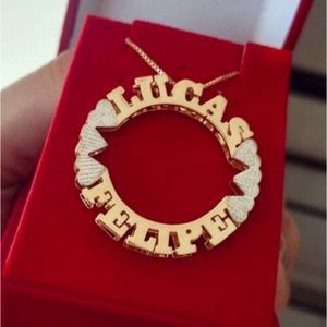 Gargantilha Mandala Personalizada Corações Lisos Ou Em Rhodium Banhada