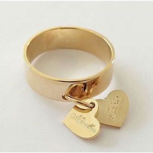 Anel Feminino Pingentes Corações Gravado Personalizado Banho Ouro