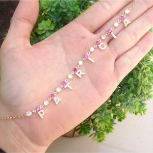Gargantilha Personalizada Cravejada Banhada A Ouro 18k