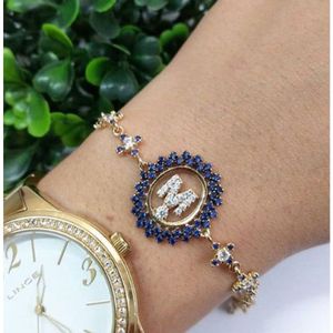 Pulseira Letra Inicial Cravejado Com Zircônias Banhado A Ouro