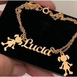 Pulseira Personalizada Até Dois Pingentes Banhado A Ouro
