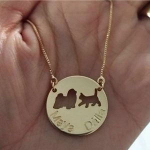 Gargantilha Mandala Personalizada Animais De Estimação Banhado A Ouro