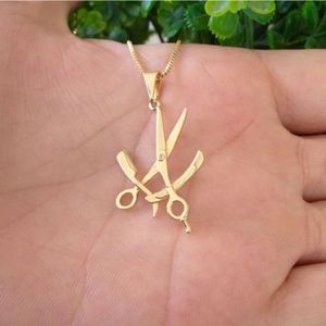 Corrente Masculino + Pingente Barbeiro Cabeleireiro Banhado