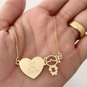 Gargantilha Personalizado Coração Menina Banhada A Ouro