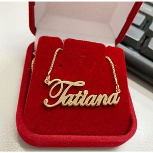 Gargantilha Manuscrito Personalizado Banhado A Ouro