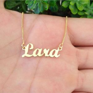 Gargantilha Manuscrito Personalizado Banhado A Ouro