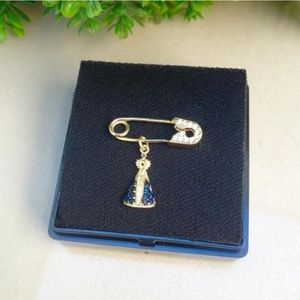 Alfinete Para Bebê Banhado A Ouro + Pingente Nossa Senhora