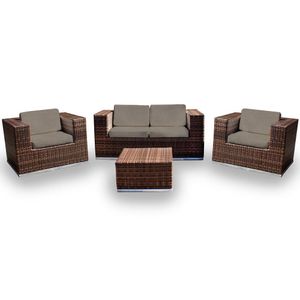 Conjunto De Sofá Quadrado 1 Sofá+ 2 Poltronas +1 Mesa Centro