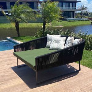 Chaise Quadrada Maldivas Em Corda Náutica Duna Bandeira