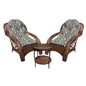 Conjunto De 2 Poltronas + Mesa De Centro Corda Náutica