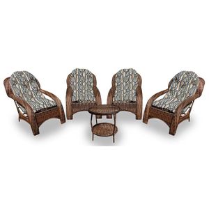 Conjunto De 4 Poltronas + 1 Mesa Centro Corda Náutica