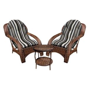 Conjunto De 2 Poltronas + Mesa De Centro Preto