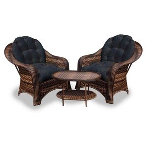 Conjunto De Poltronas 2 Poltronas + 1 Mesa Centro Preto