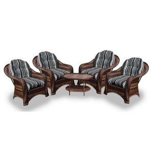 Conjunto De Poltronas 4 Poltronas + 1 Mesa Centro Preto
