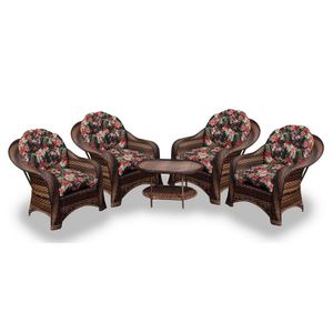Conjunto De Poltronas 4 Poltronas + 1 Mesa Centro Maui Preto