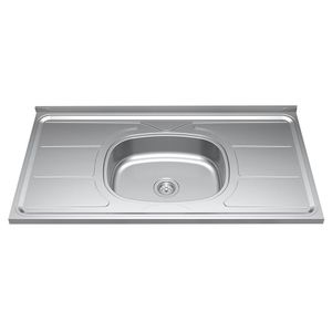 Pia De Cozinha Com Cuba E Válvula Bali 100Cm Aço Inox Ghel