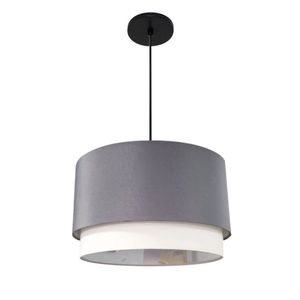 Lustre Pendente Cilíndrico Vivare Md-4383 Cúpula Em Tecido