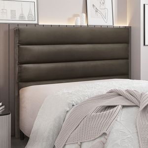 Cabeceira Cama Box Queen La Italiana 160Cm Veludo Marrom