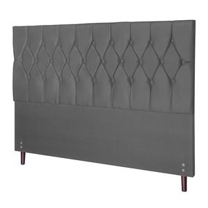 Cabeceira Madri Para Cama Box Solteiro 94 Cm Suede Cinza
