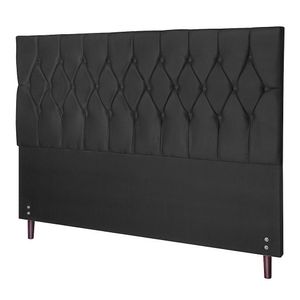 Cabeceira Madri Para Cama Box Solteiro 94 Cm Suede Preto