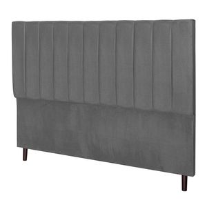 Cabeceira Leblon Para Cama Box Solteiro 94 Cm Suede Cinza