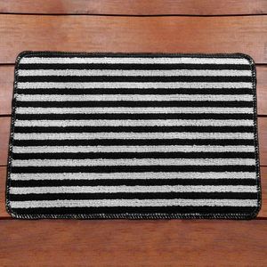 Tapete Capacho Boucle 40cm X 60cm Listras Pretas