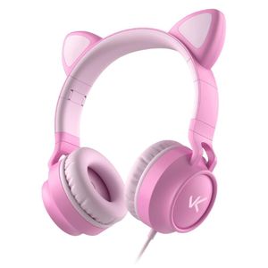 Fone Headset Kitty Ear - Orelha De Gato Rosa Com Microfone C